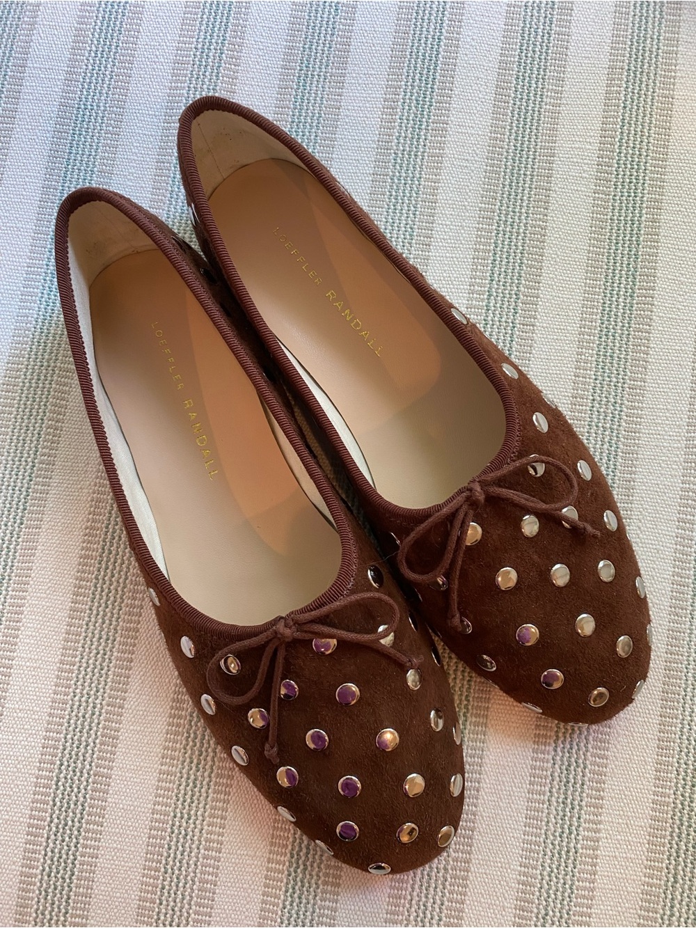 Loeffler Randall Brown Suede Studded Ballet Flats - Picture 14 of 14